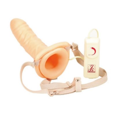 Vibrating Strap On Hollow Leluv Male
