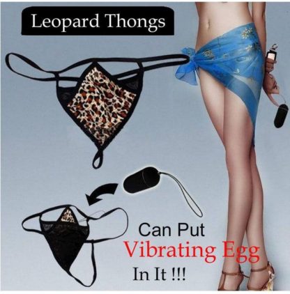 Leopard Grain Underwear Remote control vibrating t-back